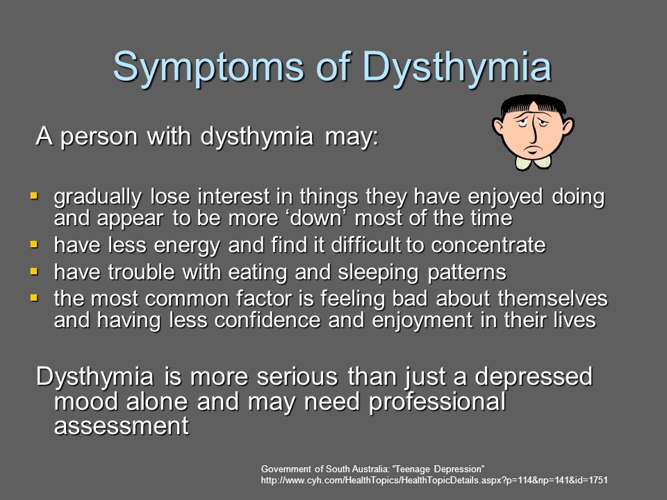 in teens dysthymia
